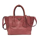 Prada B2625M Damen Lederhandtasche in staubigem Rosa