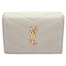 Saint Laurent Ivory Leather Trifold Wallet