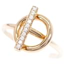 Anillo Hermes Echape PM en oro rosa con diamante - Hermès