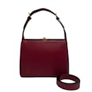 Bolsa de mão em couro Bordeaux vintage Celine - Céline