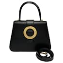 Bolsa de ombro 2 em 1 em couro de bezerro preto Celine - Céline