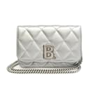 Portefeuille en cuir à chaîne/épaule pour femmes Balenciaga B.593615