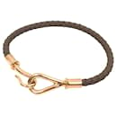 Hermes Charm Bracelet in Etoupe Gray and Rose Gold - Hermès