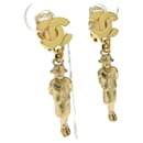 Chanel Mademoiselle Cocomark Doll Motif Gold Plated Earrings