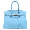 Sac à main Hermès Birkin 30 Celeste