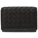 Bottega Veneta Intrecciato Leather Black Trifold Wallet