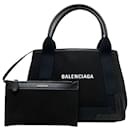 Bolsa tote de lona e couro preto Balenciaga