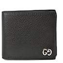 Portefeuille bi-fold en cuir noir Gucci