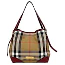 Burberry Beige and Red Mega Check Tote Bag