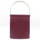 Burgunderfarbene Lederhandtasche Cartier