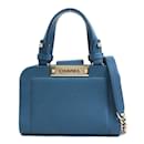 Borsa in pelle blu scuro Chanel