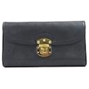 Portefeuille long bi-fold Louis Vuitton en noir