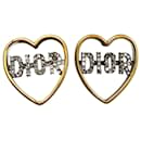 Christian Dior Open Heart Rhinestone Earrings