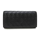 Bottega Veneta Intrecciato Black Lambskin Long Wallet