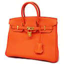 Borsa Hermes Birkin 25 Z incisa Togo Rosso Pomodoro - Hermès