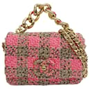 Bolso de hombro de tweed rosa Chanel