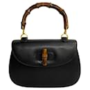 Gucci Old Bamboo Turnlock Leather Handbag