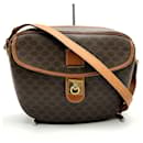 Celine Macadam Pattern Brown Leather Shoulder Bag - Céline