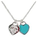 Tiffany 925 Enamel Diamond Double Heart Tag Pendant - Tiffany & Co