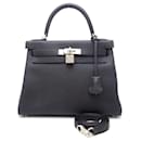 Hermes Kelly 28 Handbag in Black Togo Leather - Hermès