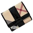 Portefeuille W Burberry en check beige et noir