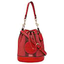 Bolsa de ombro Pochette de couro vermelho Coach