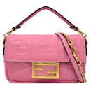 Fendi Baguette Small Pink Leather Shoulder Bag