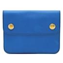 Hermes Blue Courchevel Leather Pochette Waist Pouch - Hermès