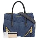 Bolso de mezclilla azul marino Miu Miu