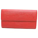 Portefeuille long Louis Vuitton Epi rouge castillan