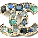 Broche de strass azul Chanel