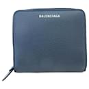 Balenciaga Blue Leather Bi-Fold Wallet