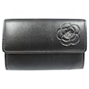 Chanel Camellia Cocomark No. 15 Leather Black Card Case