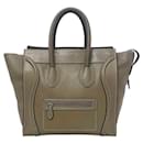 Celine Beige and Gray Leather Tote Bag - Céline