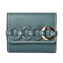 Chloé DARRYL Small Trifold Wallet in Steel Blue