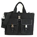 Prada Black Leather and Nylon Shoulder Bag