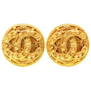 Boucles d'oreilles en métal doré Chanel Cocomark 04A