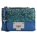 Bolsa de ombro de couro azul Jimmy Choo