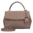 Sac à épaule en cuir gris Michael Kors