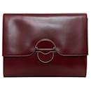 Hermes Bordeaux Leather Clutch Bag - Hermès