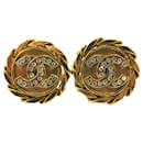 Chanel Clip Earrings with Rhinestones