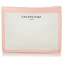 Balenciaga Ivory Canvas Clutch Bag