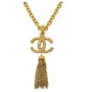 Chanel Lava Cocomark 93A Gold Chain Necklace