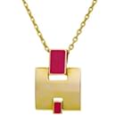 Hermes Eileen Gold Plated Pink Necklace - Hermès