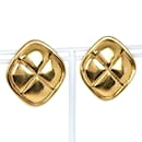 Chanel Vintage Gold-Plated Rhombus Stud Earrings