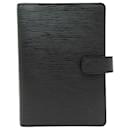 Capa de planejador pessoal Louis Vuitton Epi Tamanho Preto Agenda MM R20042