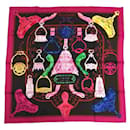 Hermes Silk Scarf in Brown and Pink - Hermès