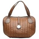 Celine Macadam Brown Leather Handbag Tote - Céline