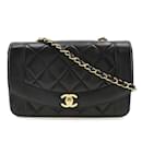 Sac à épaule en cuir d'agneau noir Chanel avec chaîne