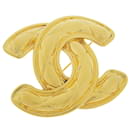 Chanel Cocomark Brooch Matelasse Vintage Gold Plated